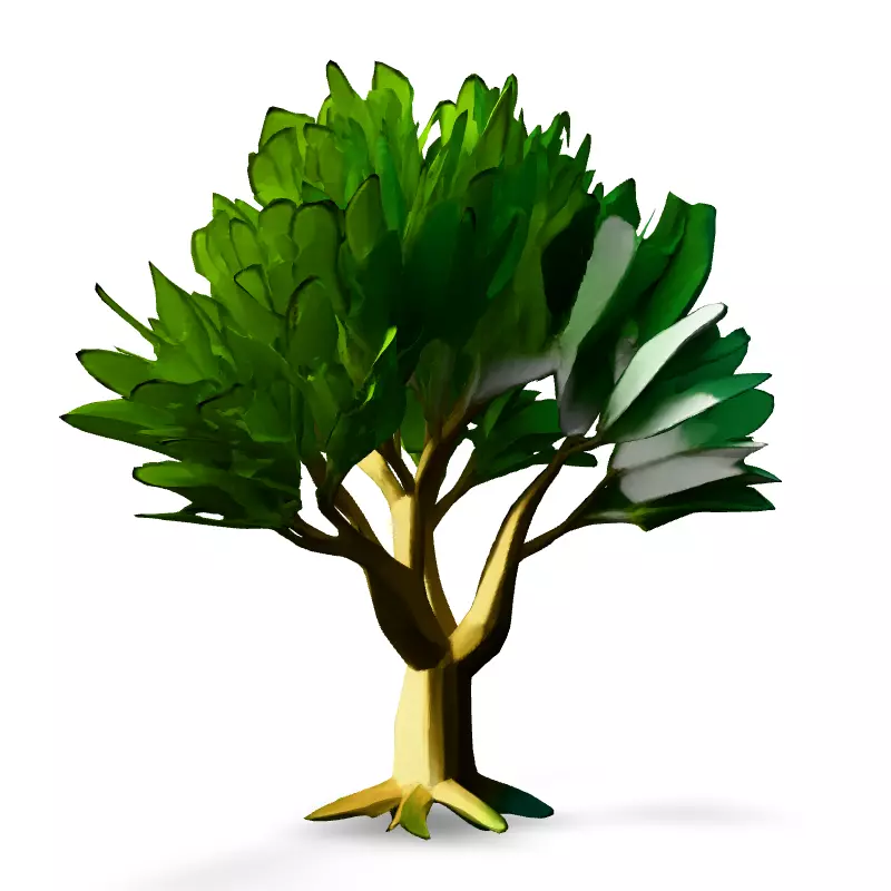 Low Poly Stylized Tree Low-poly 3D model_6