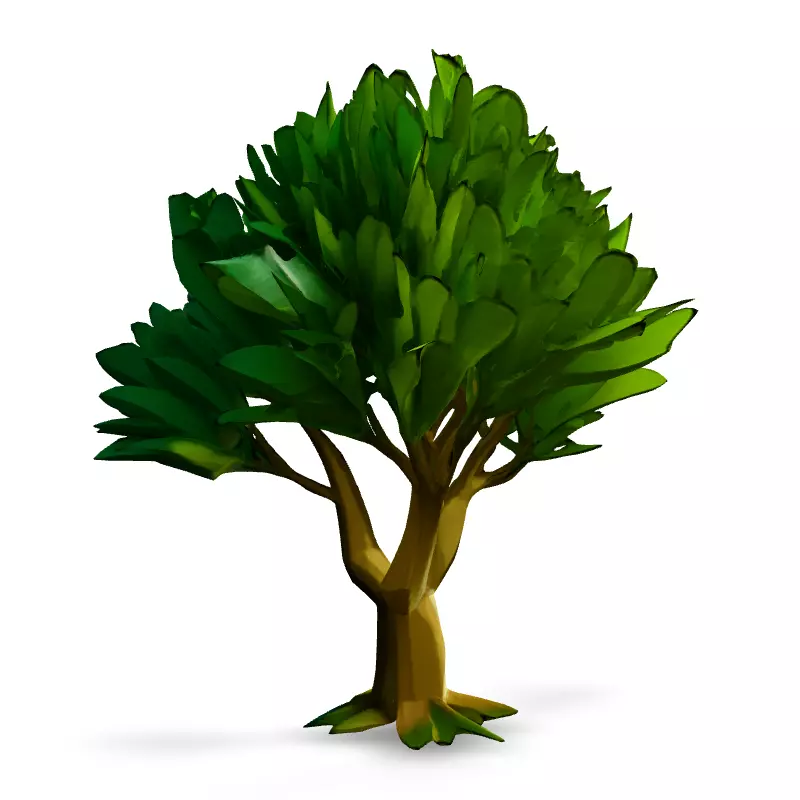 Low Poly Stylized Tree Low-poly 3D model_3