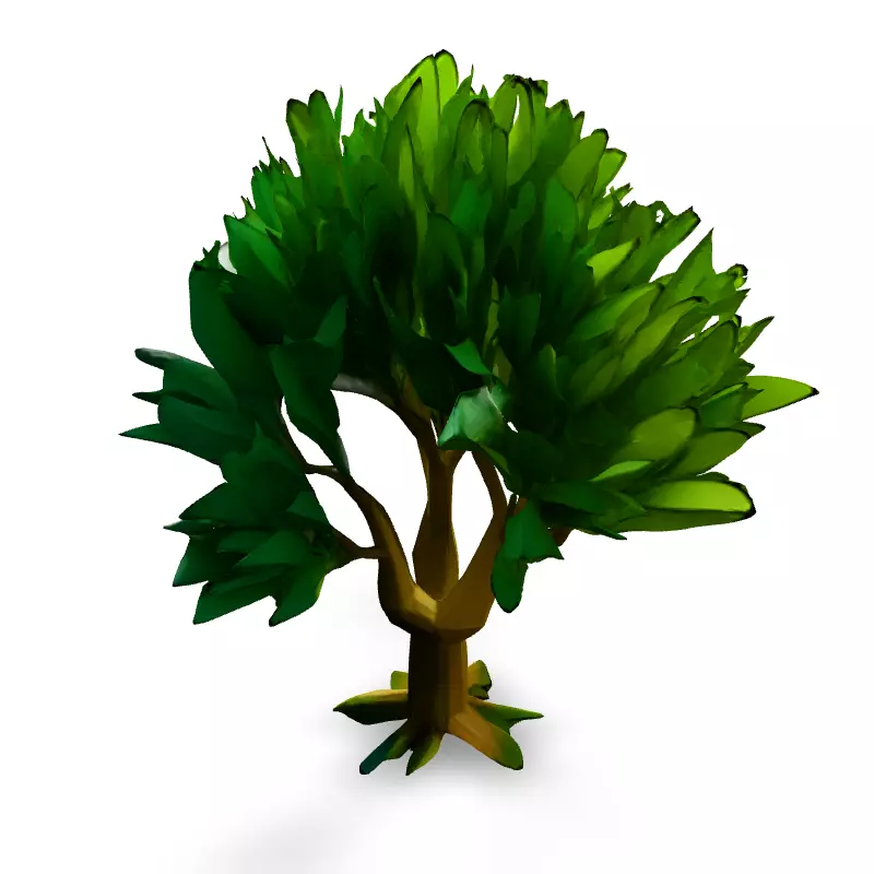 Low Poly Stylized Tree Low-poly 3D model_2