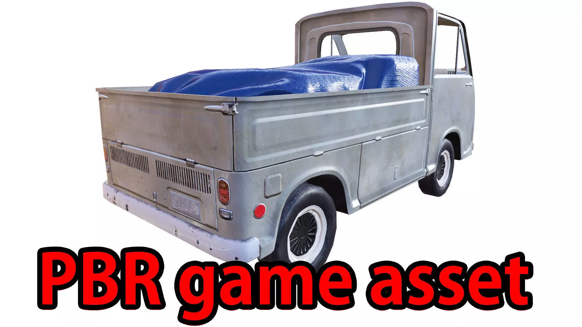 PBR Old Minitruck Lowpoly Low-poly 3D model_0