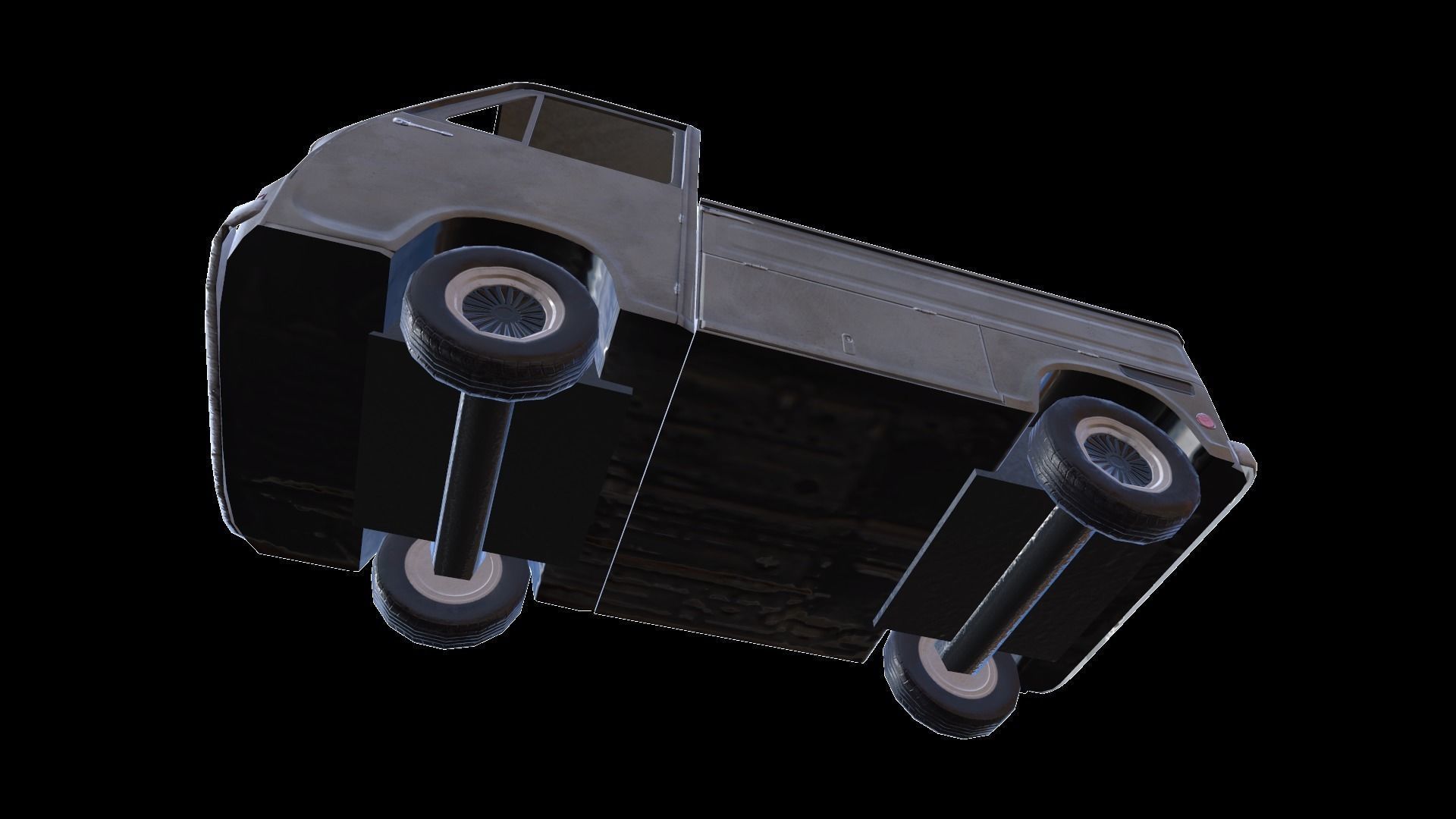 PBR Old Minitruck Lowpoly Low-poly 3D model_12