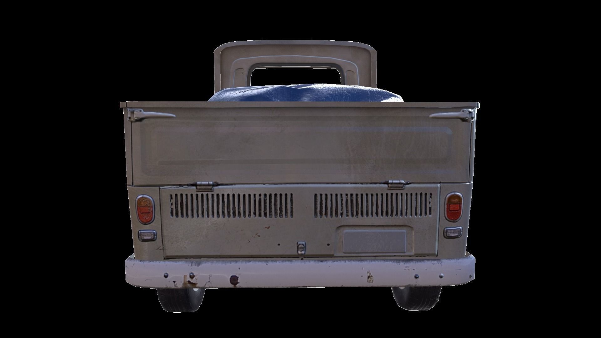 PBR Old Minitruck Lowpoly Low-poly 3D model_8