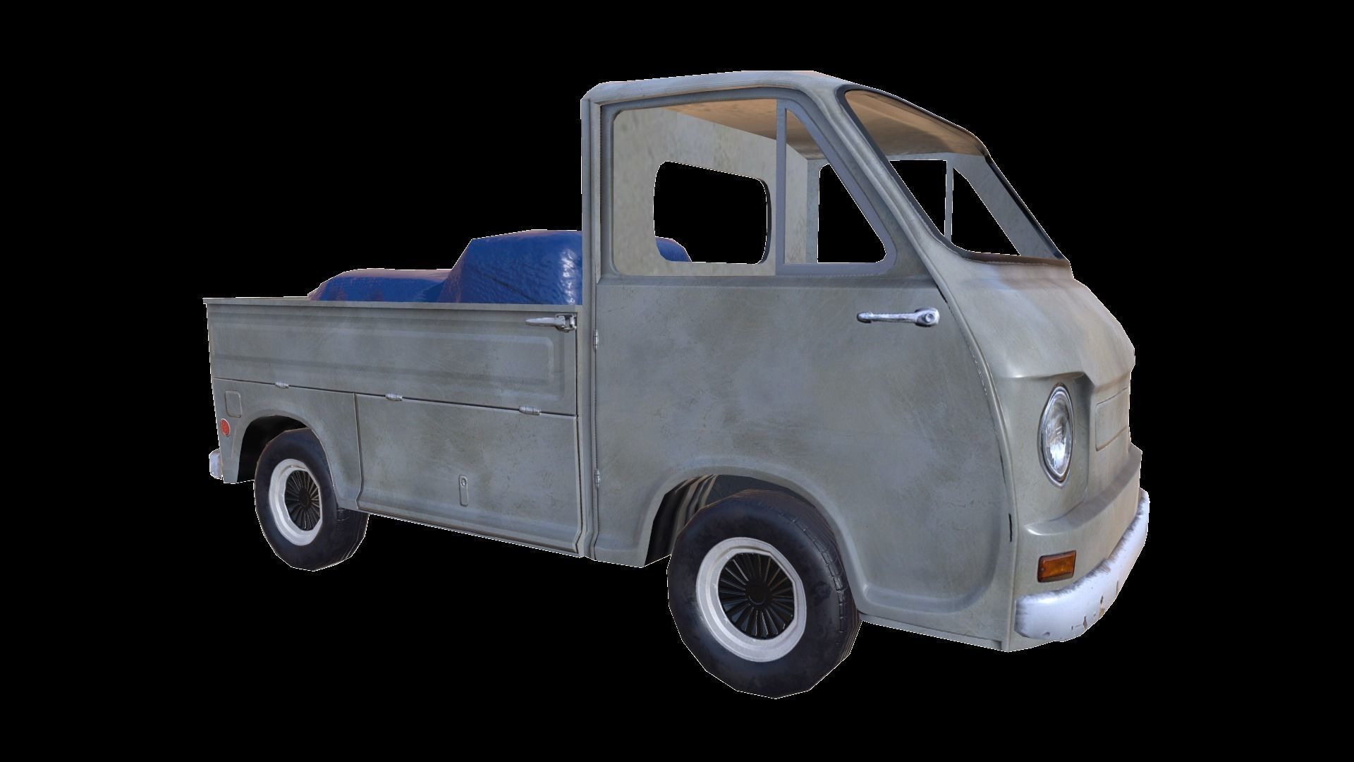 PBR Old Minitruck Lowpoly Low-poly 3D model_2