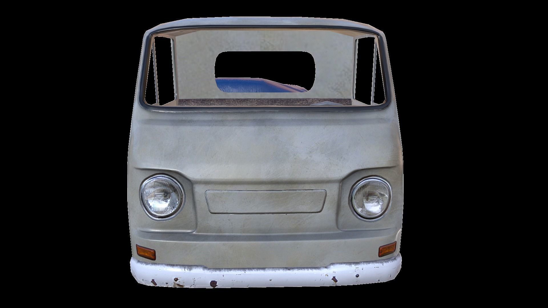 PBR Old Minitruck Lowpoly Low-poly 3D model_9