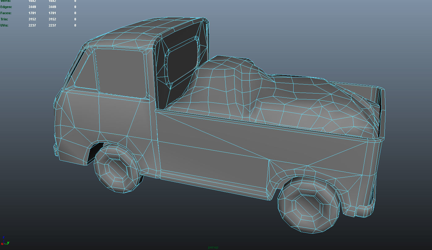 PBR Old Minitruck Lowpoly Low-poly 3D model_15