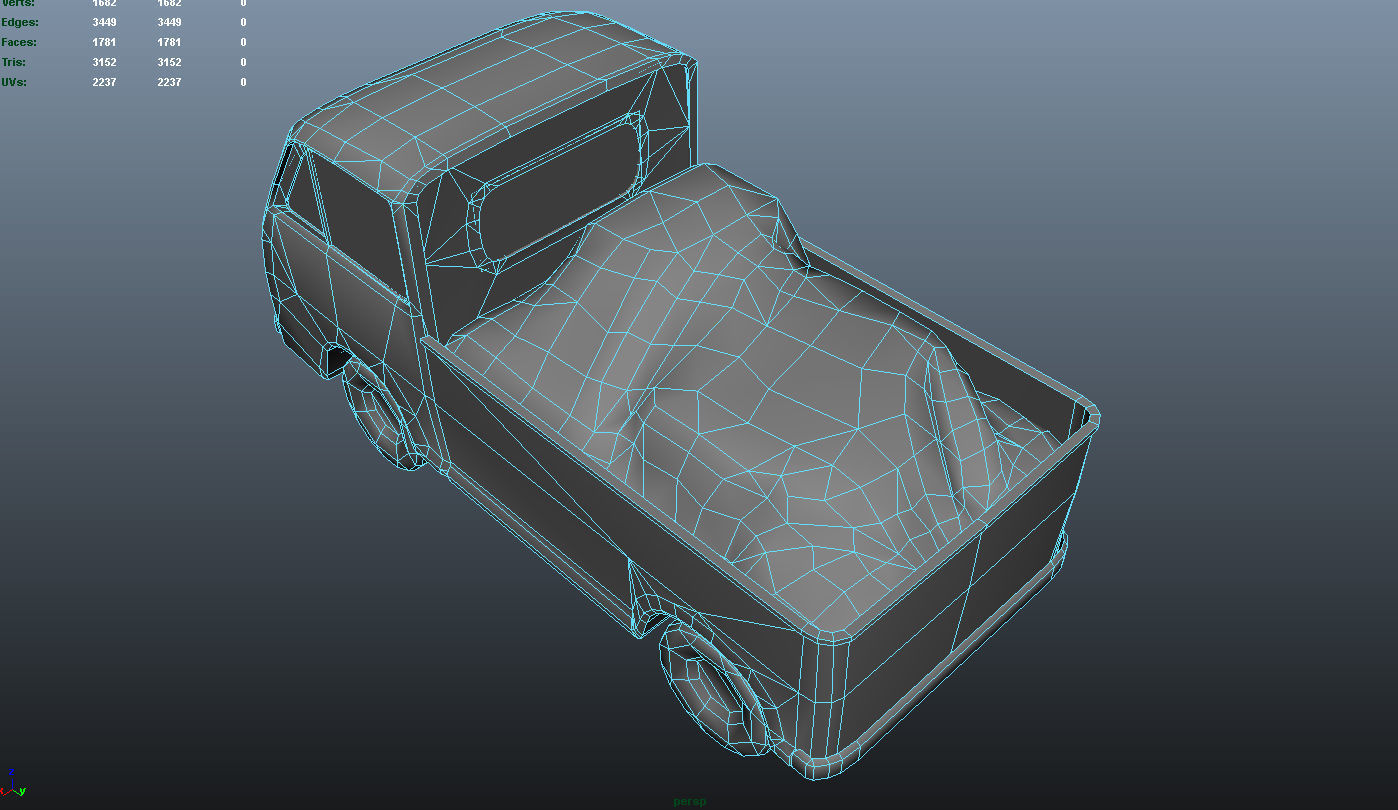 PBR Old Minitruck Lowpoly Low-poly 3D model_14