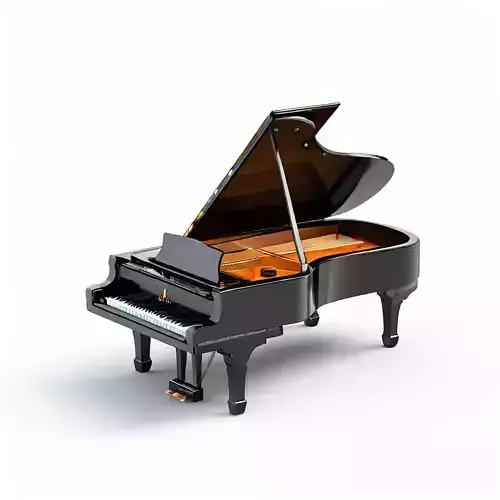 Realistic Grand Piano 3D Model Low-poly 3D model