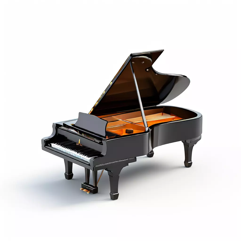 Realistic Grand Piano 3D Model Low-poly 3D model_0
