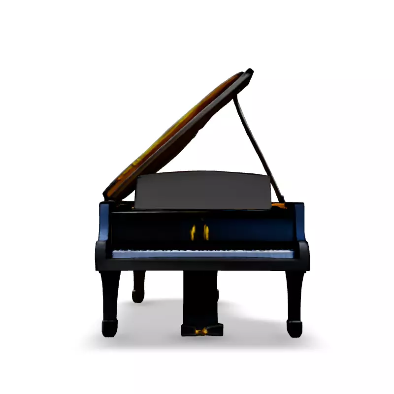 Realistic Grand Piano 3D Model Low-poly 3D model_3