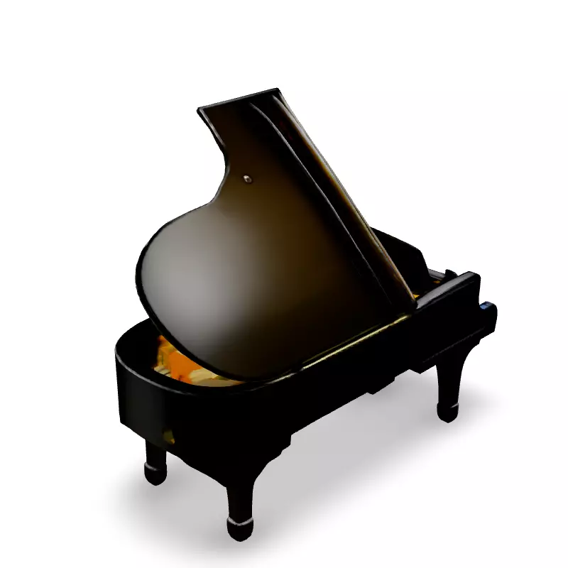 Realistic Grand Piano 3D Model Low-poly 3D model_5
