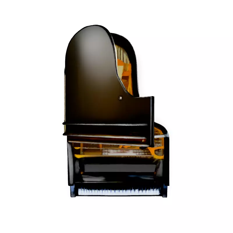 Realistic Grand Piano 3D Model Low-poly 3D model_7