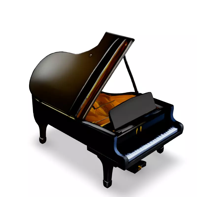 Realistic Grand Piano 3D Model Low-poly 3D model_2