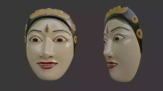 Bali Mask Shinta 3D scan print 3D model