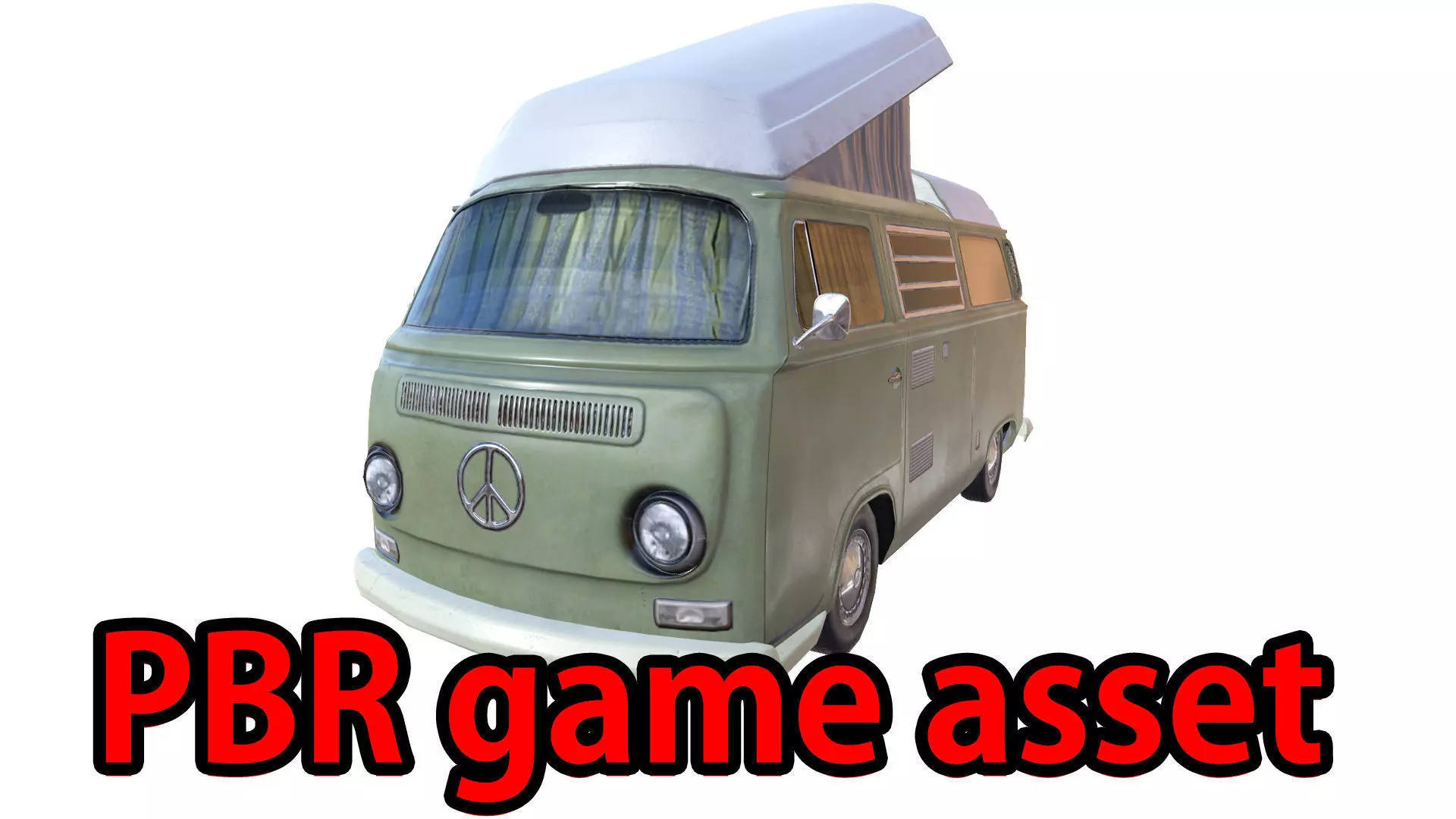 PBR VW T2 Van Lowpoly Low-poly 3D model_0