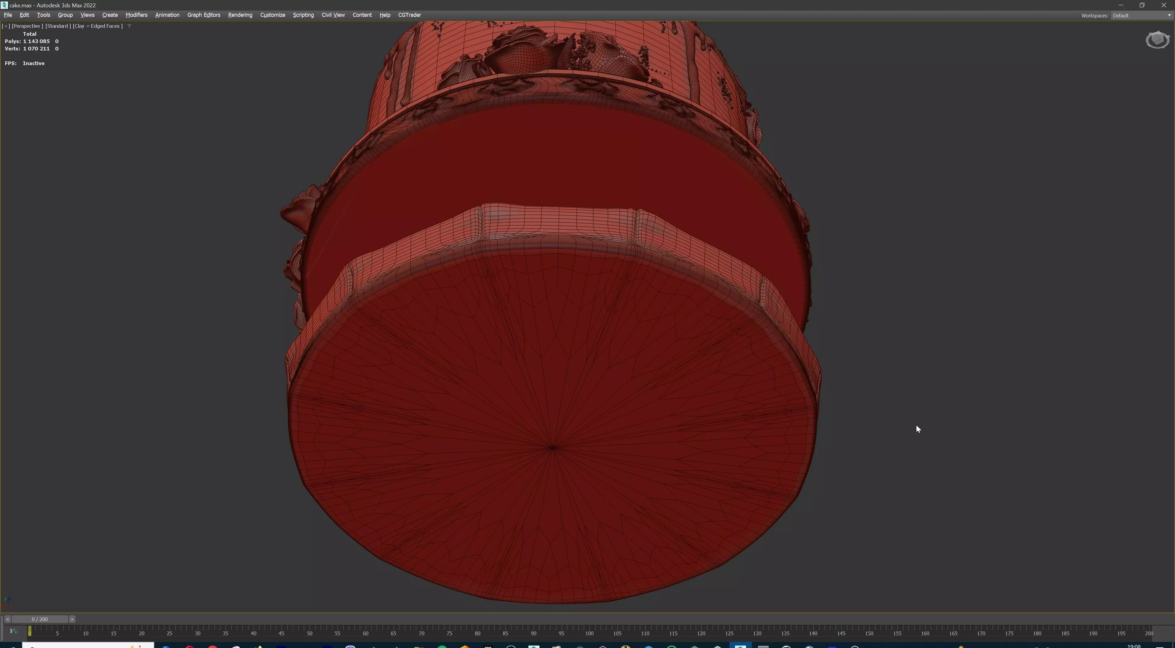 Luxury Wedding Cake with Flowers  Tiered Floral Purple  Gold Low-poly 3D model_26