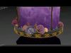 Luxury Wedding Cake with Flowers  Tiered Floral Purple  Gold Low-poly 3D model_2