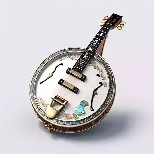 Realistic Banjo 3D Model