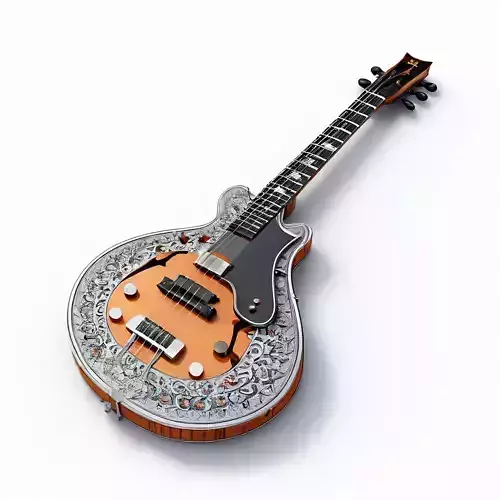 Ornate Electric Guitar 3D Model