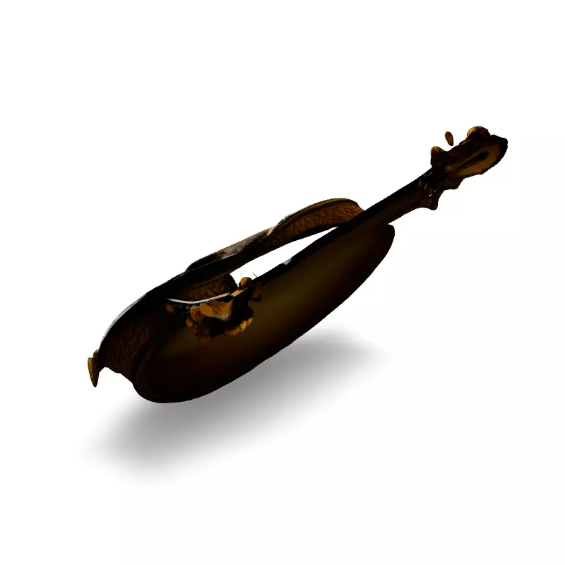 Ornate Lute Guitar 3D Model Low-poly 3D model_4