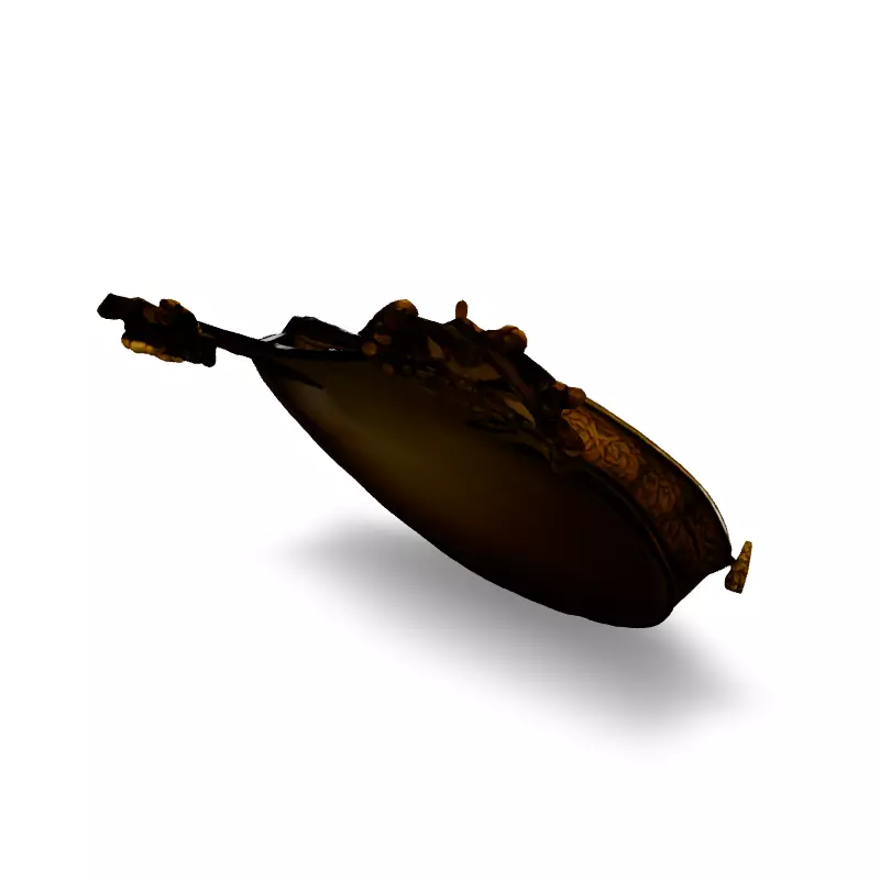 Ornate Lute Guitar 3D Model Low-poly 3D model_5