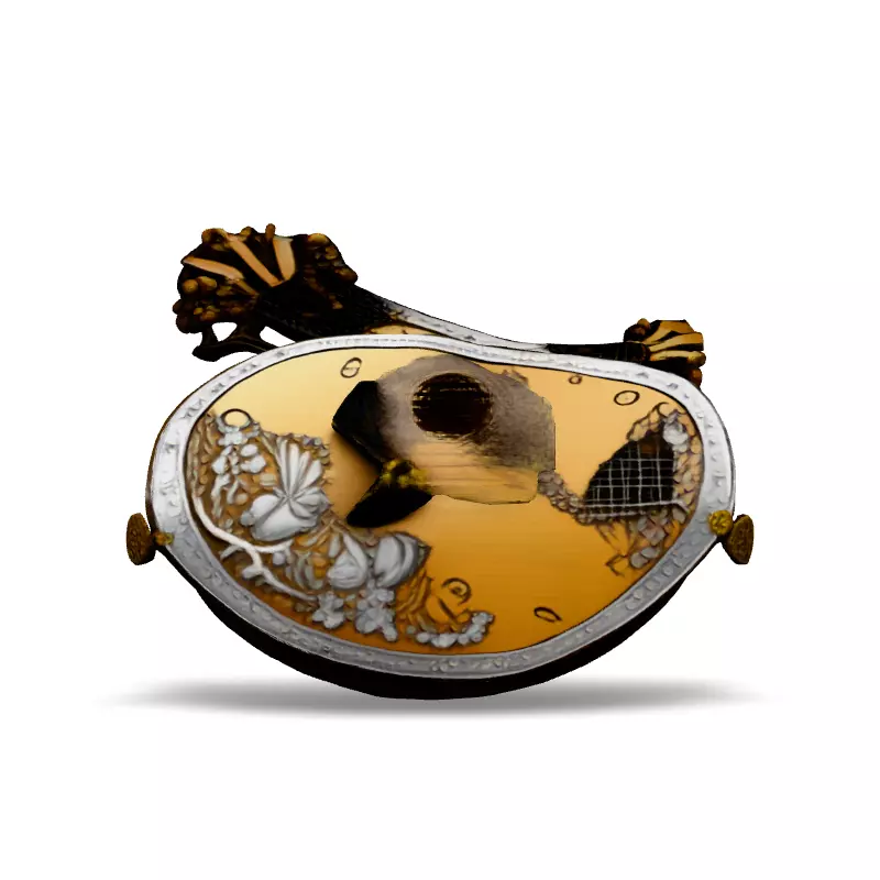 Ornate Lute Guitar 3D Model Low-poly 3D model_3