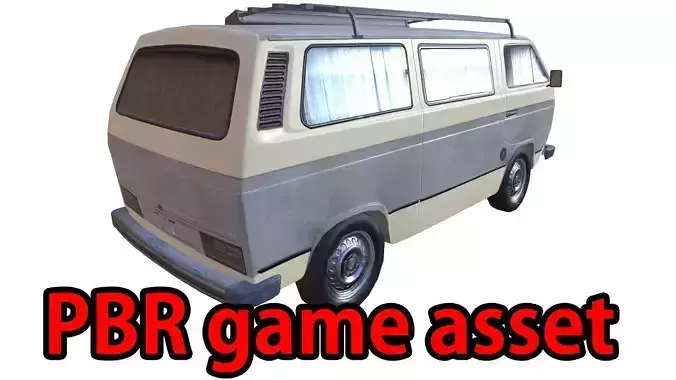 PBR T3 Van Lowpoly Low-poly 3D model