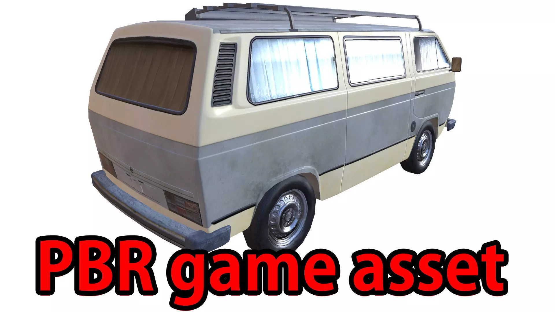 PBR T3 Van Lowpoly Low-poly 3D model_0