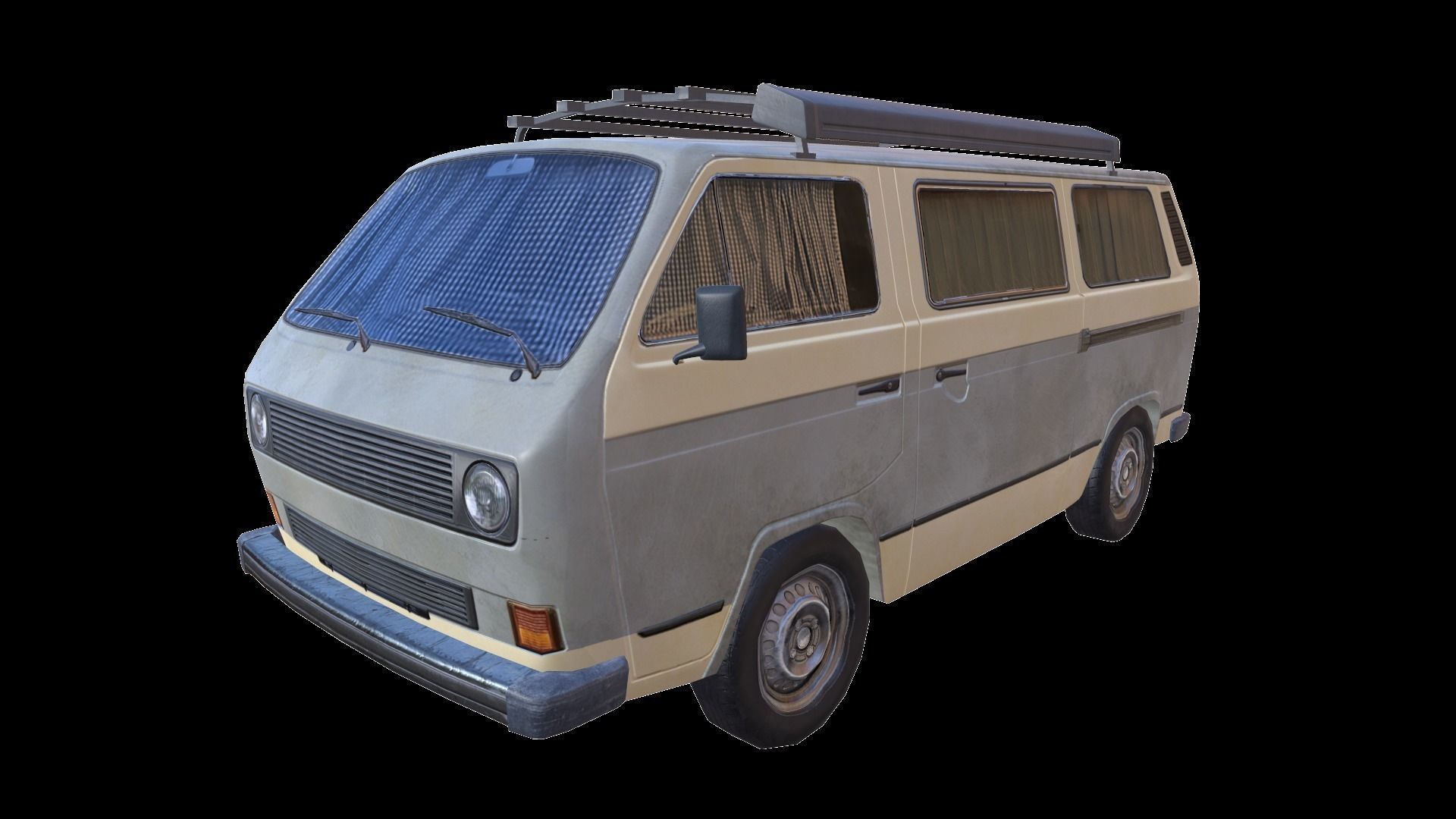 PBR T3 Van Lowpoly Low-poly 3D model_11