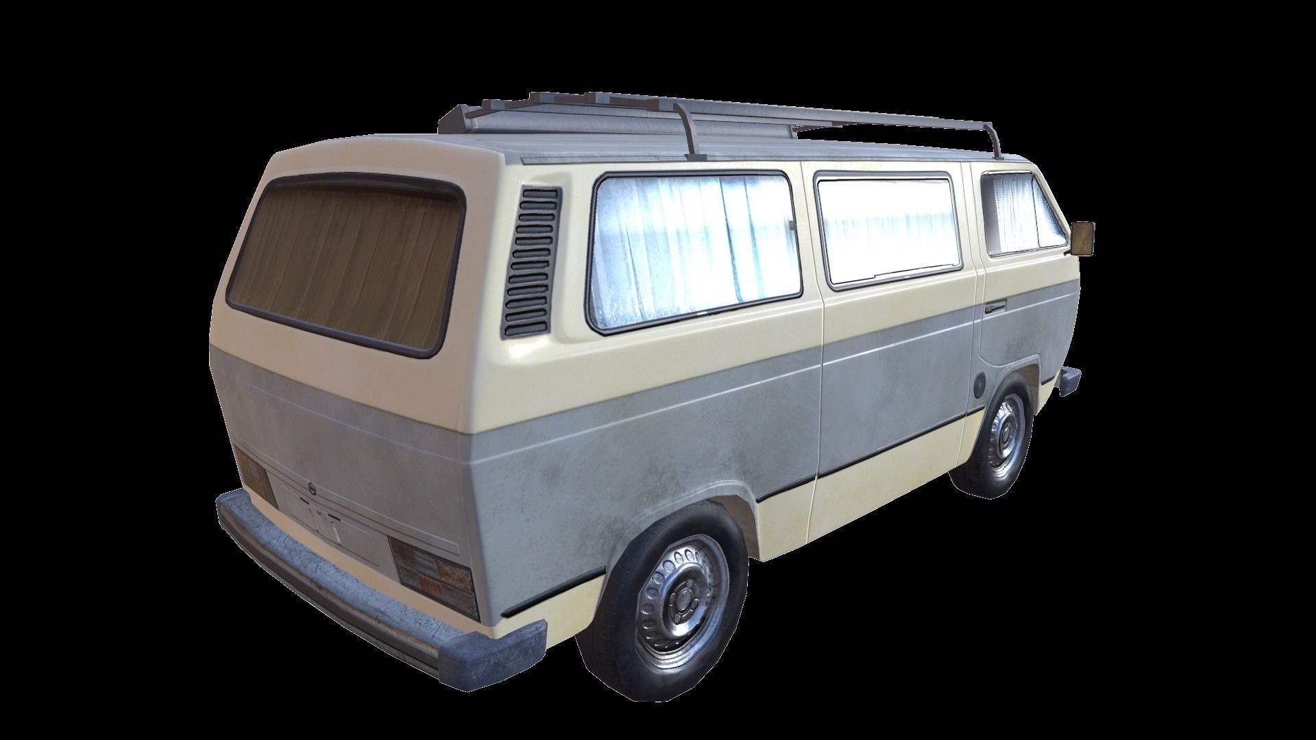 PBR T3 Van Lowpoly Low-poly 3D model_4