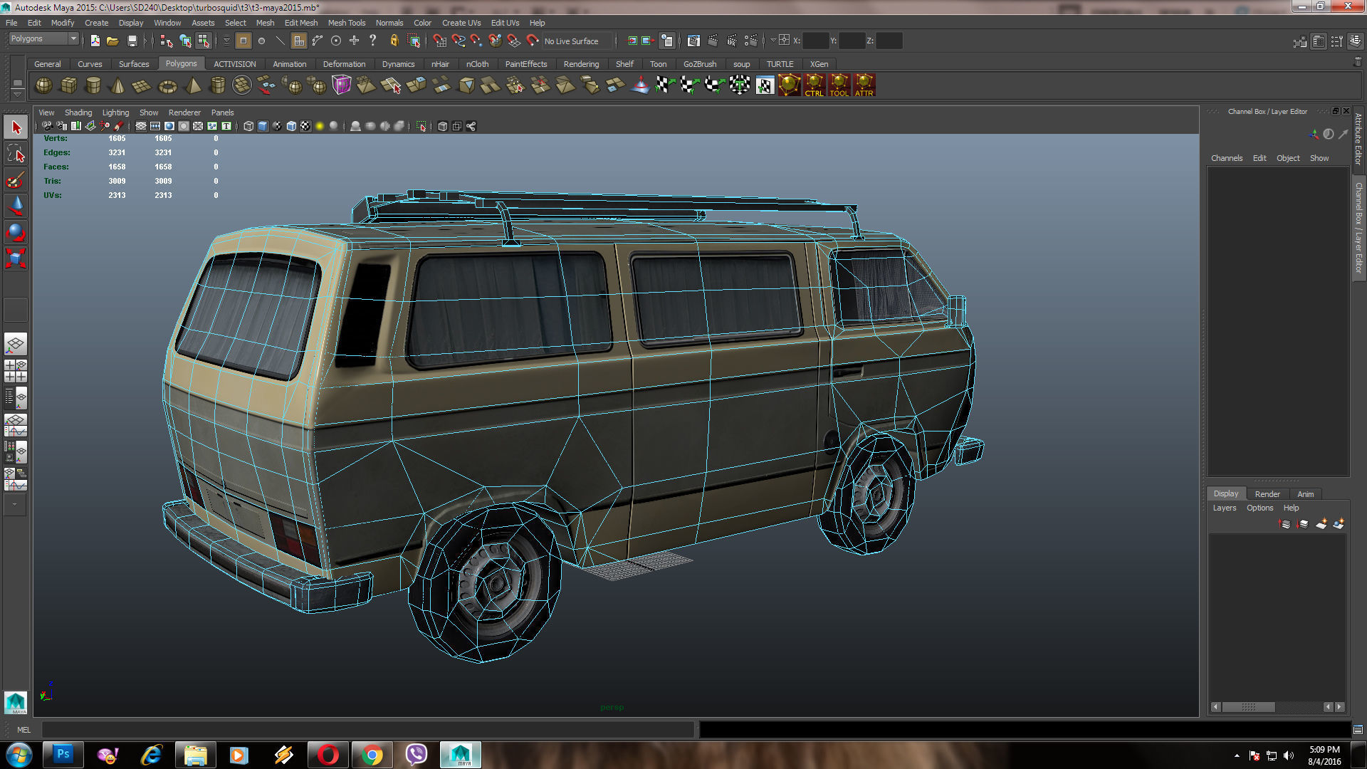 PBR T3 Van Lowpoly Low-poly 3D model_13
