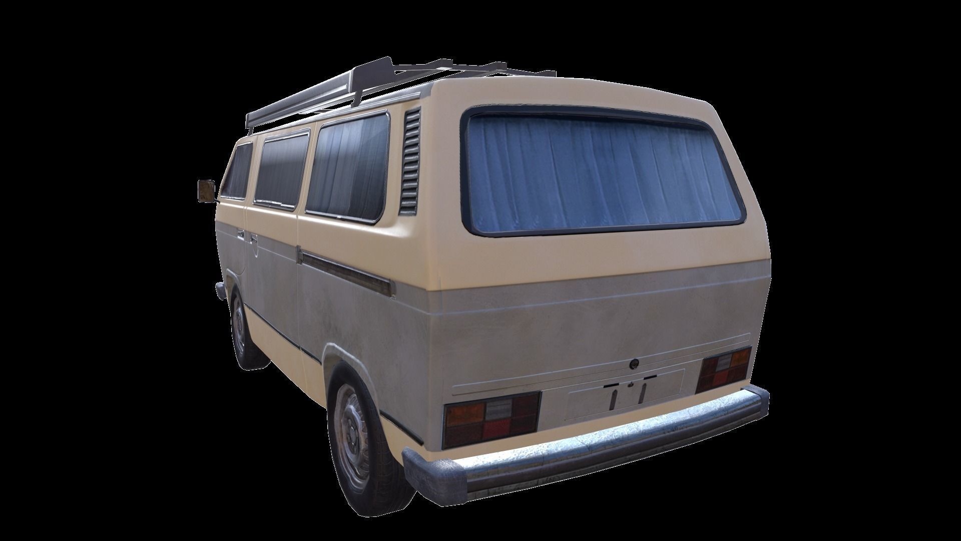 PBR T3 Van Lowpoly Low-poly 3D model_9
