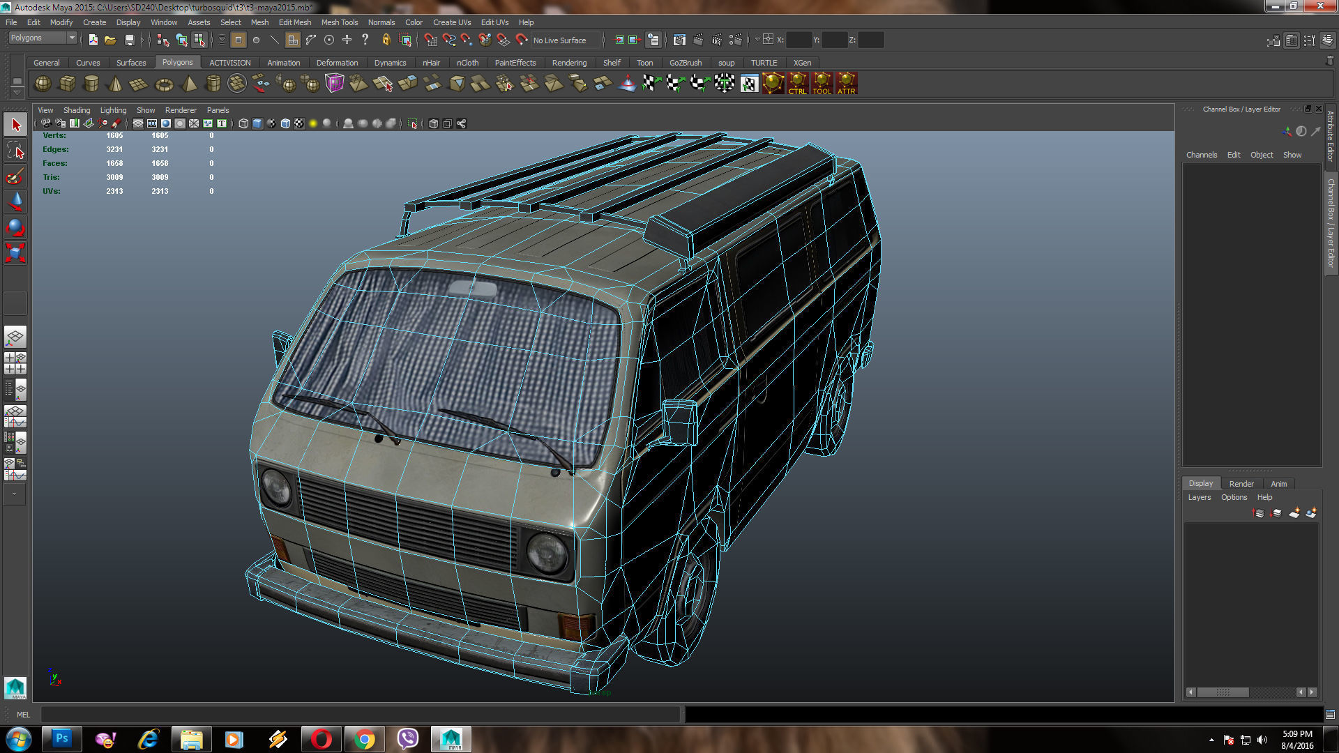 PBR T3 Van Lowpoly Low-poly 3D model_12