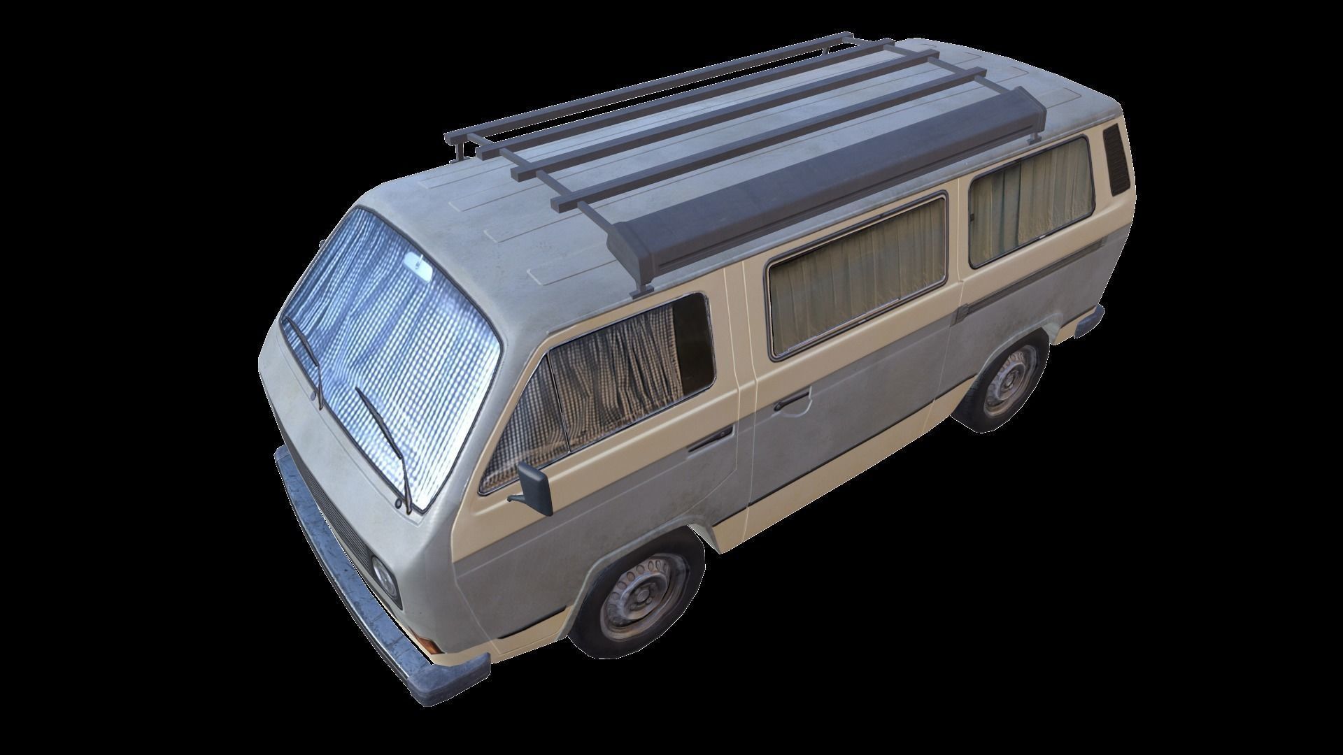 PBR T3 Van Lowpoly Low-poly 3D model_10
