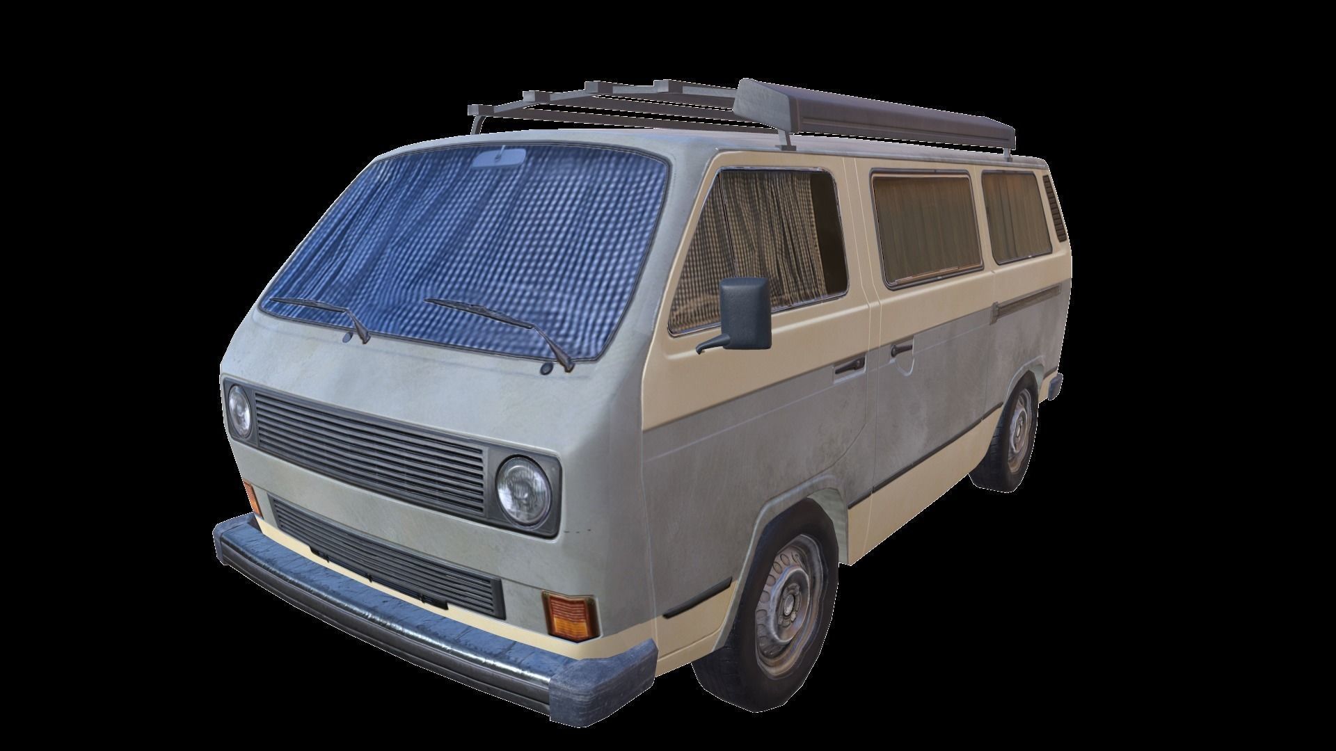 PBR T3 Van Lowpoly Low-poly 3D model_3
