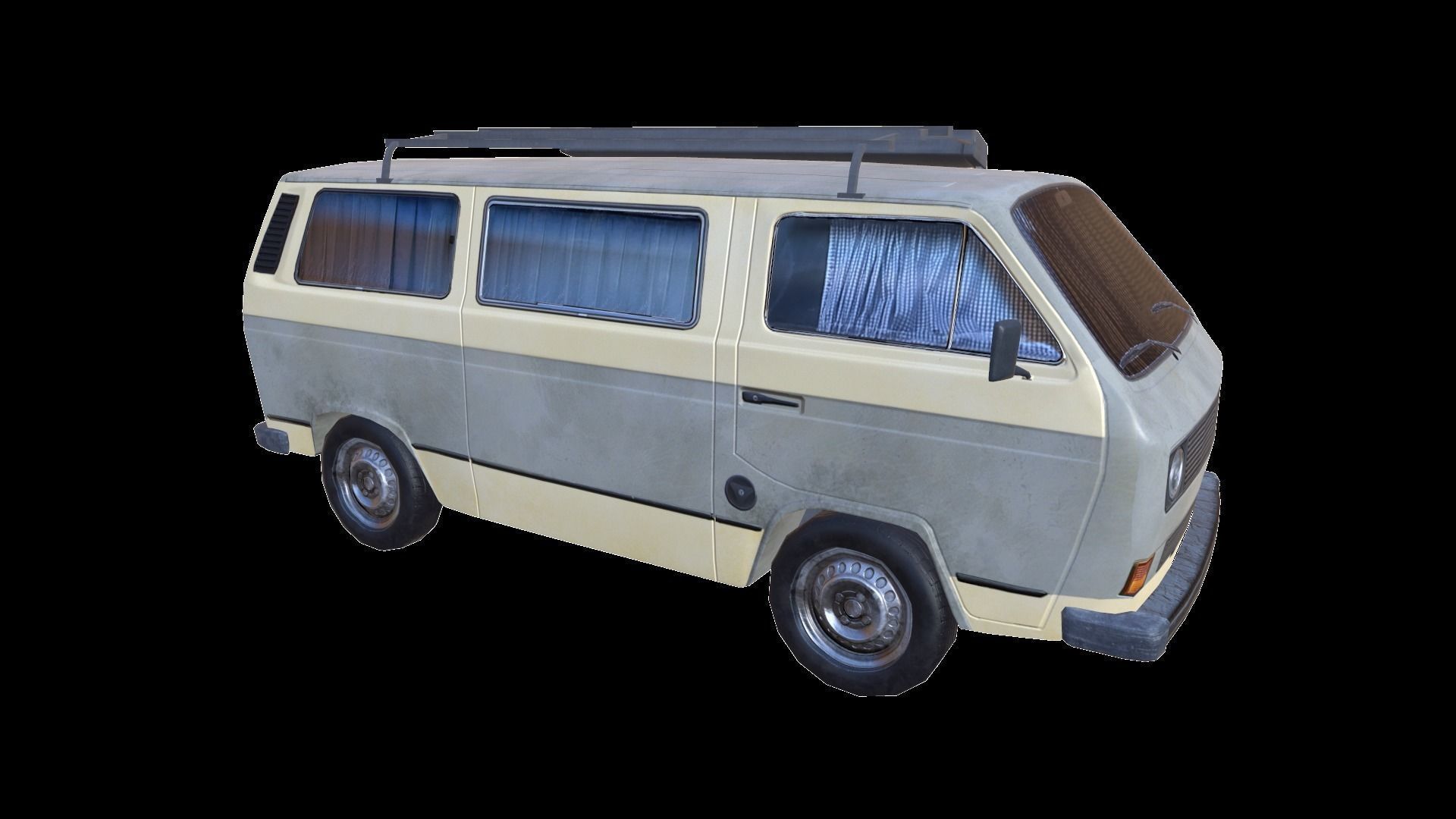 PBR T3 Van Lowpoly Low-poly 3D model_7