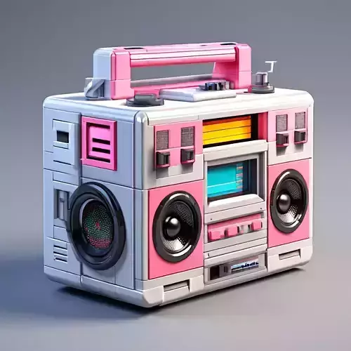 Retro Boombox 3D Model