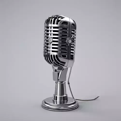 Realistic Vintage Microphone 3D Model Low-poly 3D model