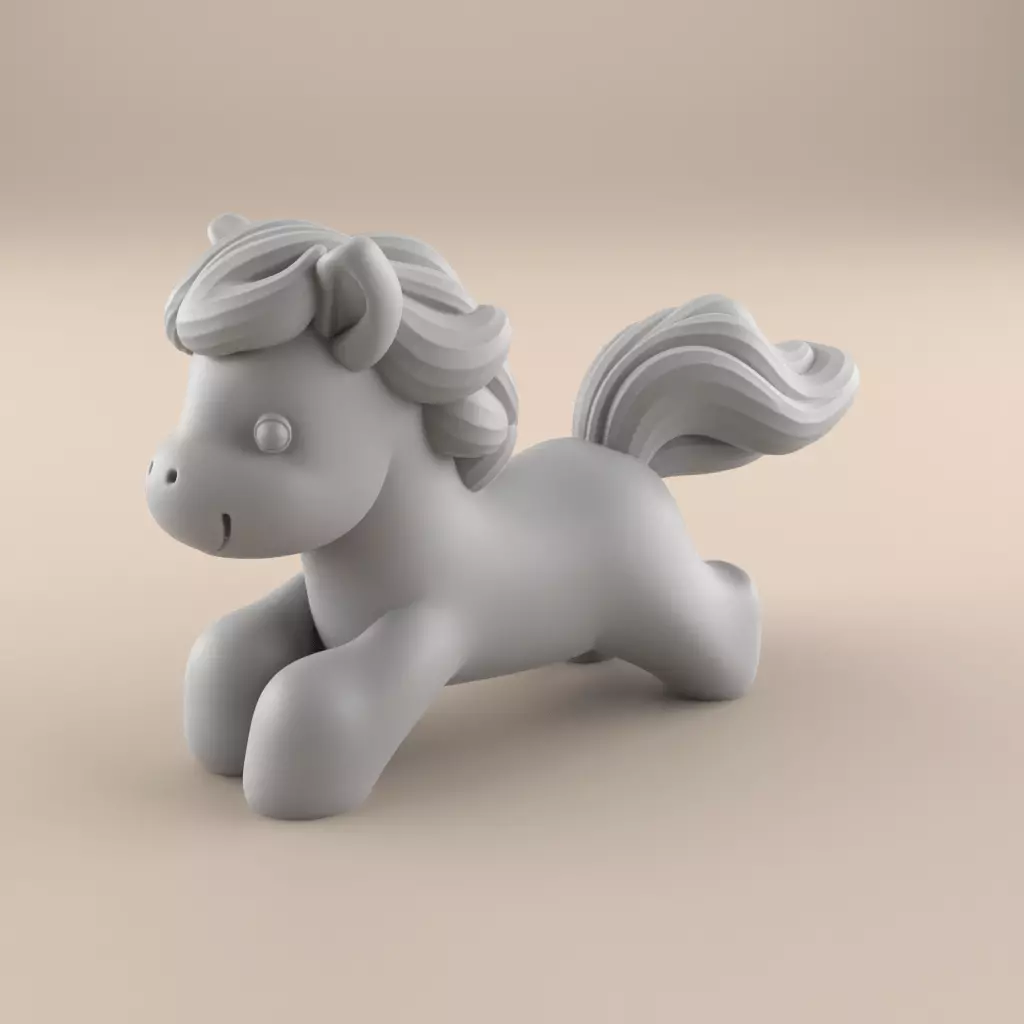 Adorable Pony Stl 3D Model for Desk Decor and Paperweight 3D print model_2