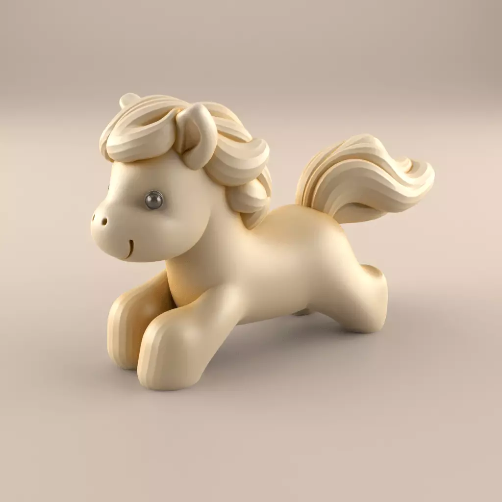Adorable Pony Stl 3D Model for Desk Decor and Paperweight 3D print model_0