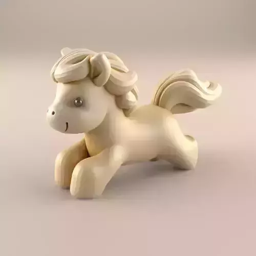 Adorable Pony Stl 3D Model for Desk Decor and Paperweight 3D print model