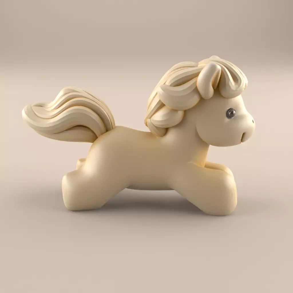Adorable Pony Stl 3D Model for Desk Decor and Paperweight 3D print model_1
