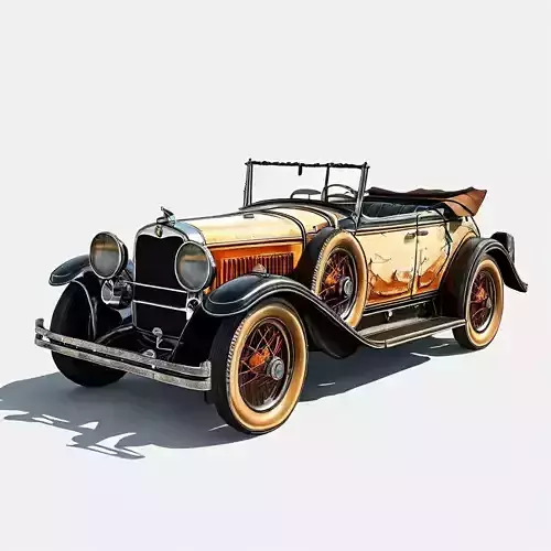 Vintage Antique Car 3D Model Low-poly 3D model