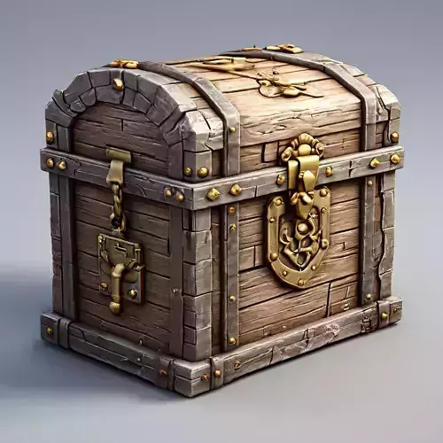 Stylized Wooden Treasure Chest