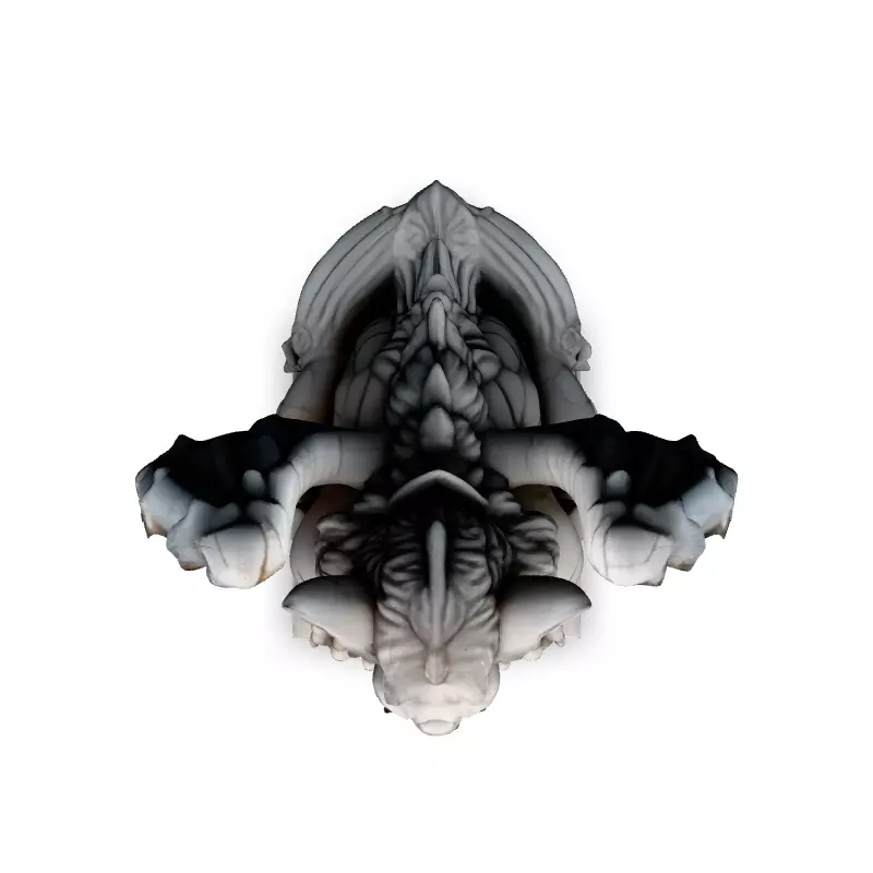 Highly Detailed Stone Gargoyle Statue Low-poly 3D model_7