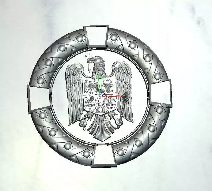 stema romaniei 3d incorporata pe usa biserica lemn 3D print model_0