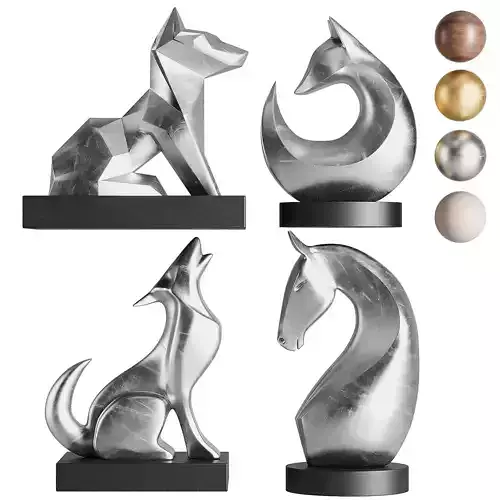 Animal Sculpture Set1 3D model