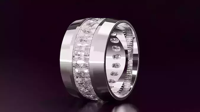 Channel Set Cushion Eternity Ring N08 288CT EU54 3D print model