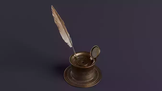 quill and inkwell set