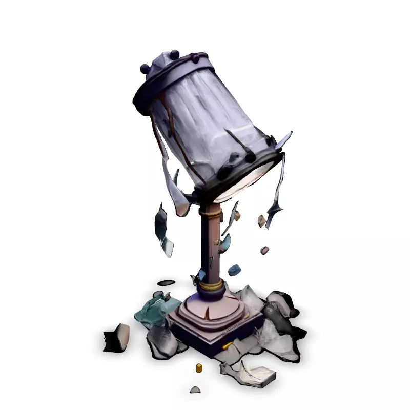 Broken Street Lamp 3D Model Low-poly 3D model_2