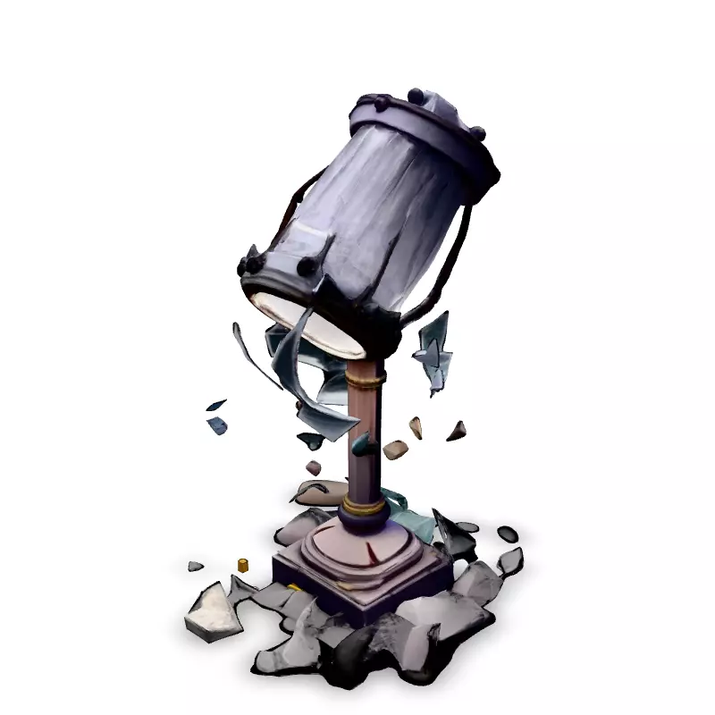 Broken Street Lamp 3D Model Low-poly 3D model_1